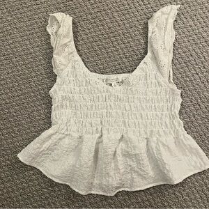 Kirious White Ruffled Women's Tank Top